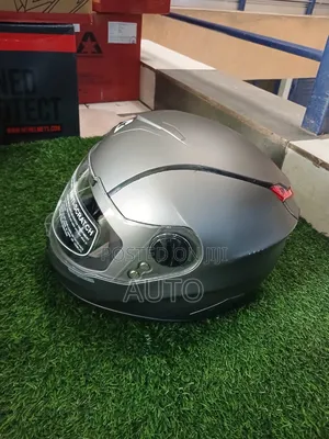 Grey Full Face Motorcycle Helmet With Clear Visor