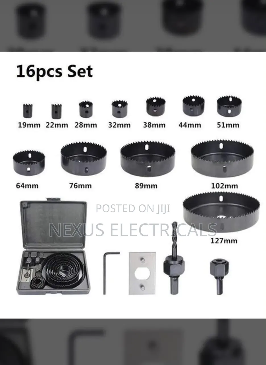 16-Piece Carbon Steel Hole Drill Saw Set