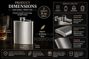 Stainless Steel Silver Hip Flask,