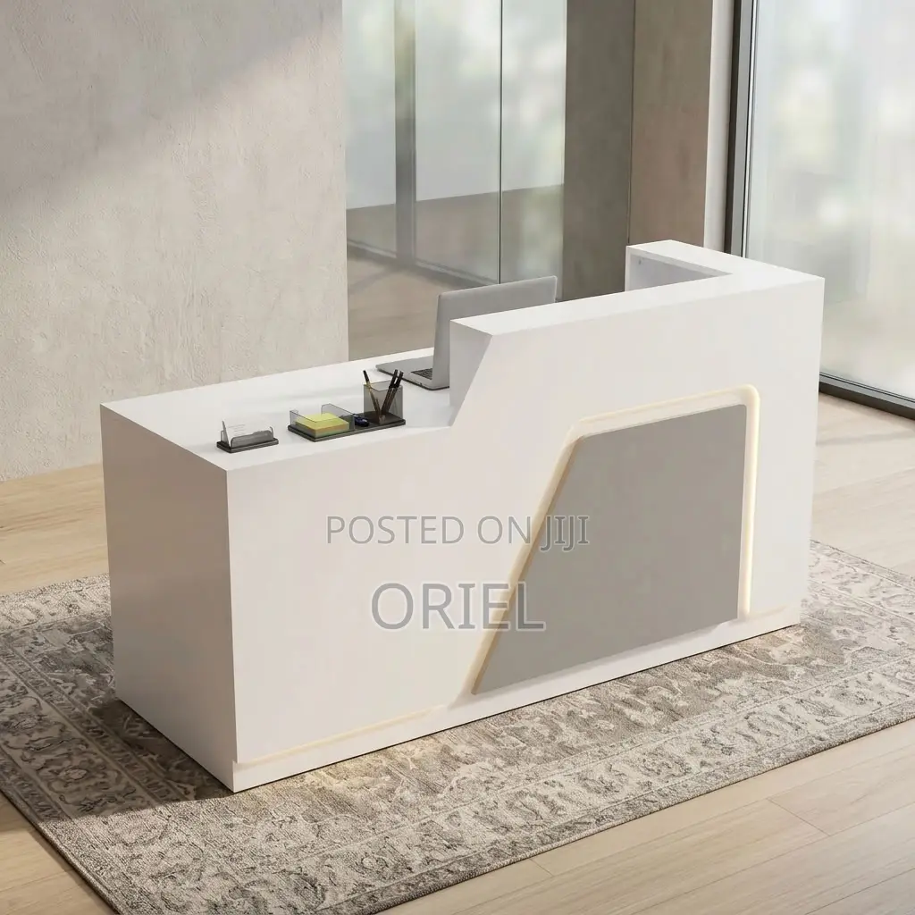 Office Reception Desk : LED-lit Front Office Reception Counter Desk