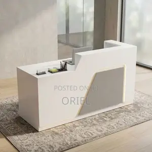 Office Reception Desk : LED-lit Front Office Reception Counter Desk