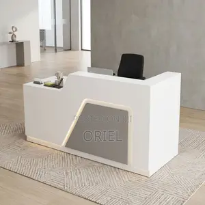 Office Reception Desk : LED-lit Front Office Reception Counter Desk