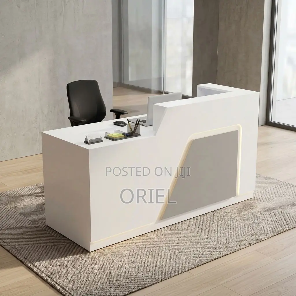 Office Reception Desk : LED-lit Front Office Reception Counter Desk