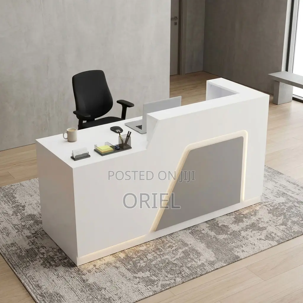 Office Reception Desk : LED-lit Front Office Reception Counter Desk