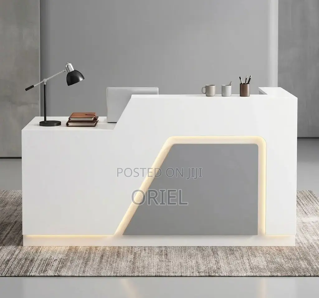 Office Reception Desk : LED-lit Front Office Reception Counter Desk