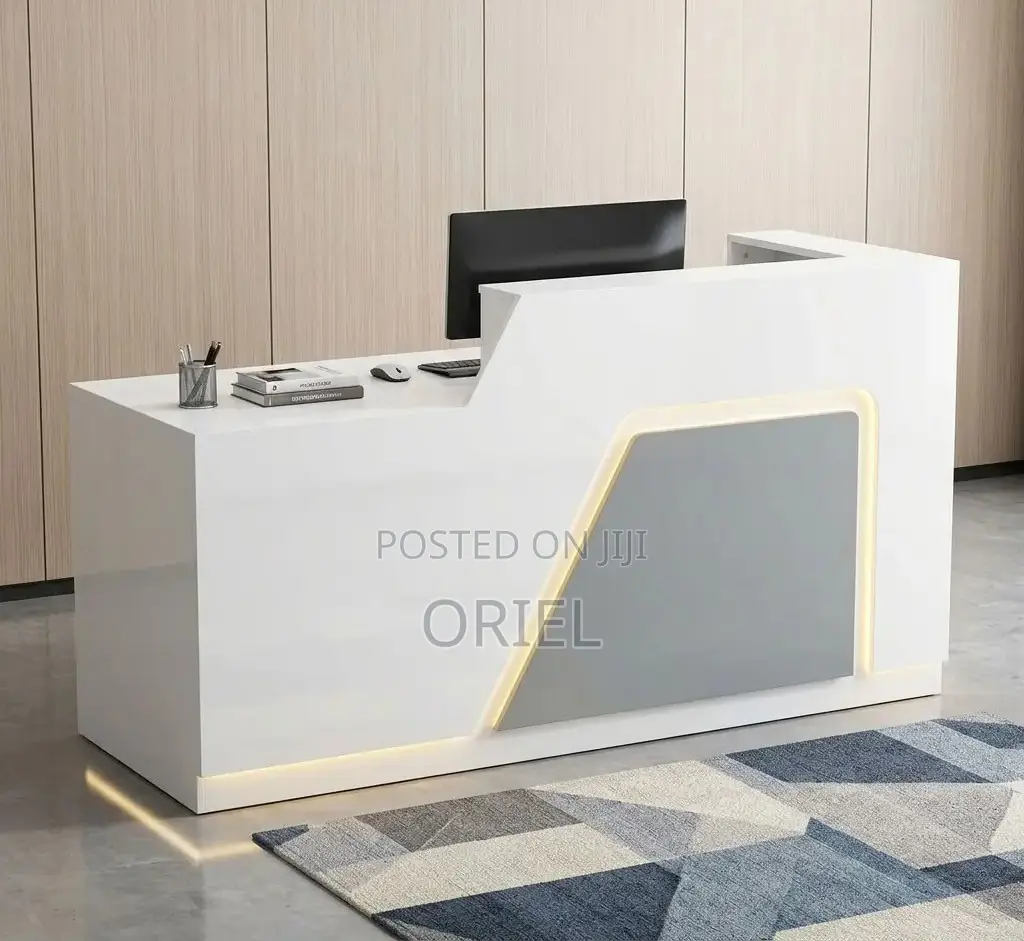 Office Reception Desk : LED-lit Front Office Reception Counter Desk