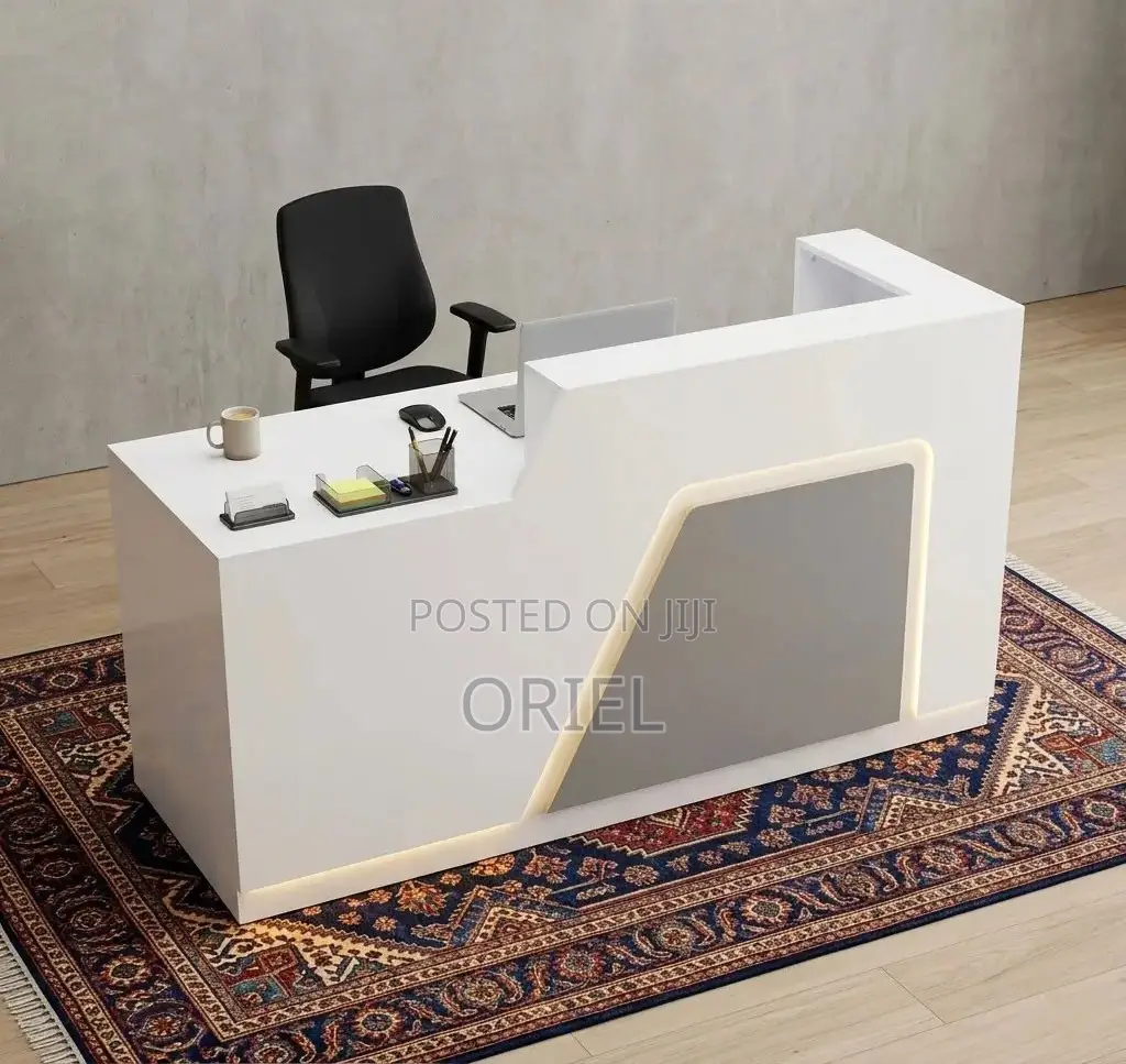 Office Reception Desk : LED-lit Front Office Reception Counter Desk