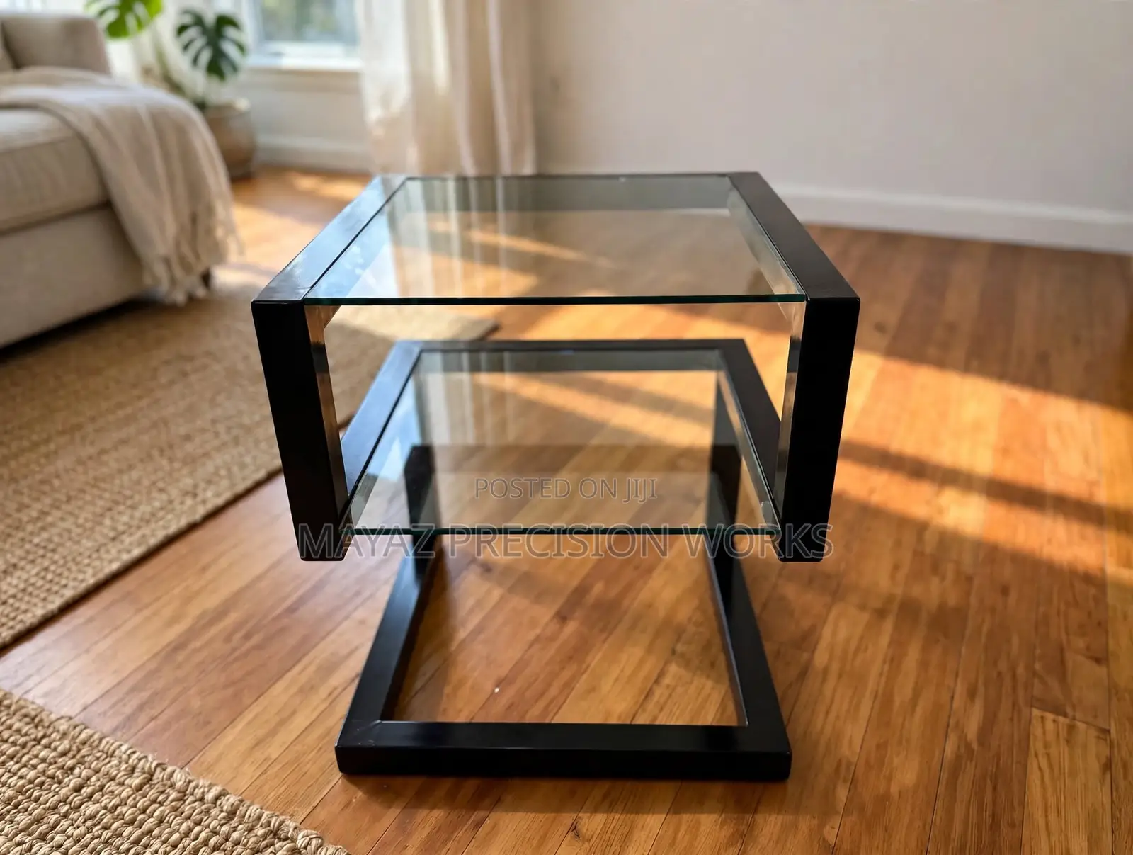 Modern Infinity Glass Side Table
