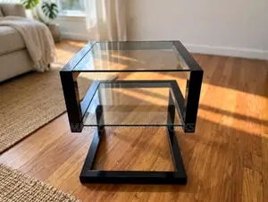 Modern Infinity Glass Side Table