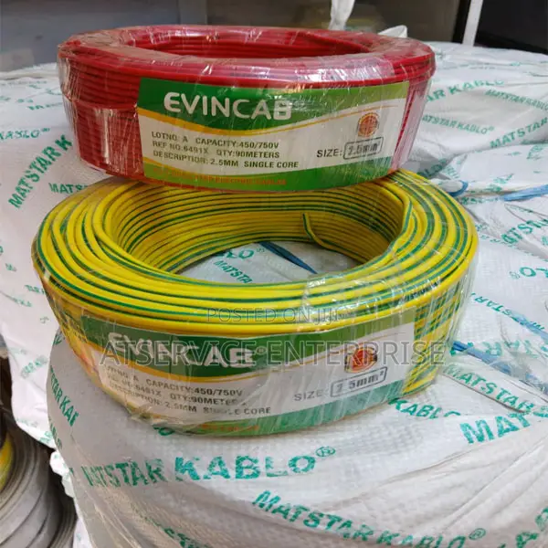 Evincab Single Core 2.5mm Electrical Cables (90M, 450/750v)