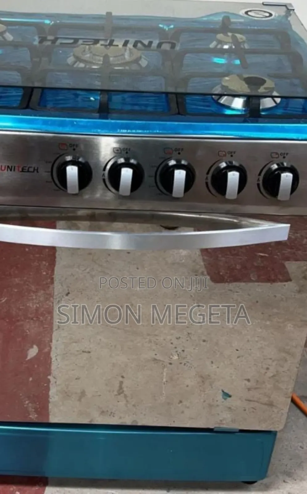 60*90 Unitech 5 Burner Freestanding Full Gas Cooker