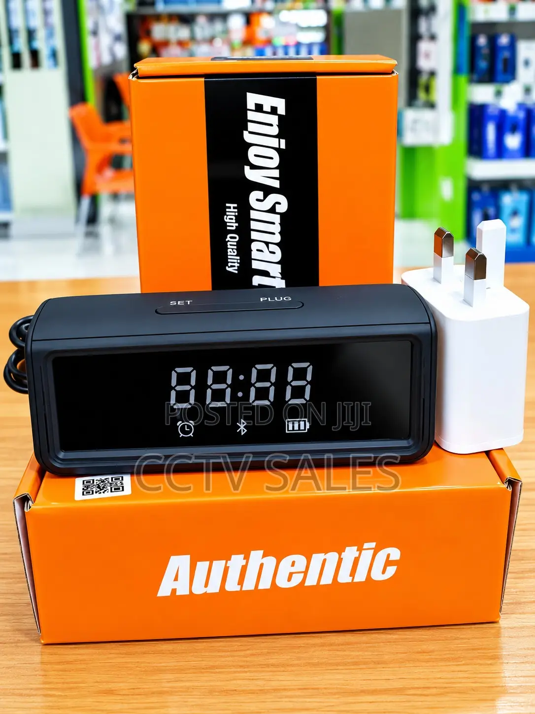 Digital Table Clock Spy Camera 1080p Black