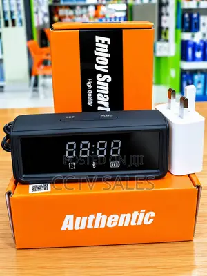 Digital Table Clock Spy Camera 1080p Black