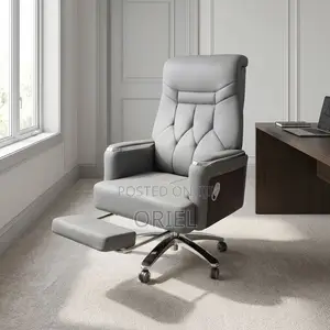 Office Chair : Gray Padded Reclining Office Chair