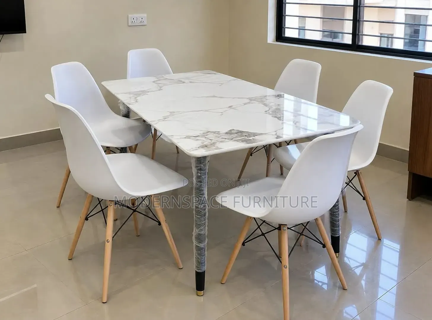 Dining;White Marble Dining Table With Six Chairs