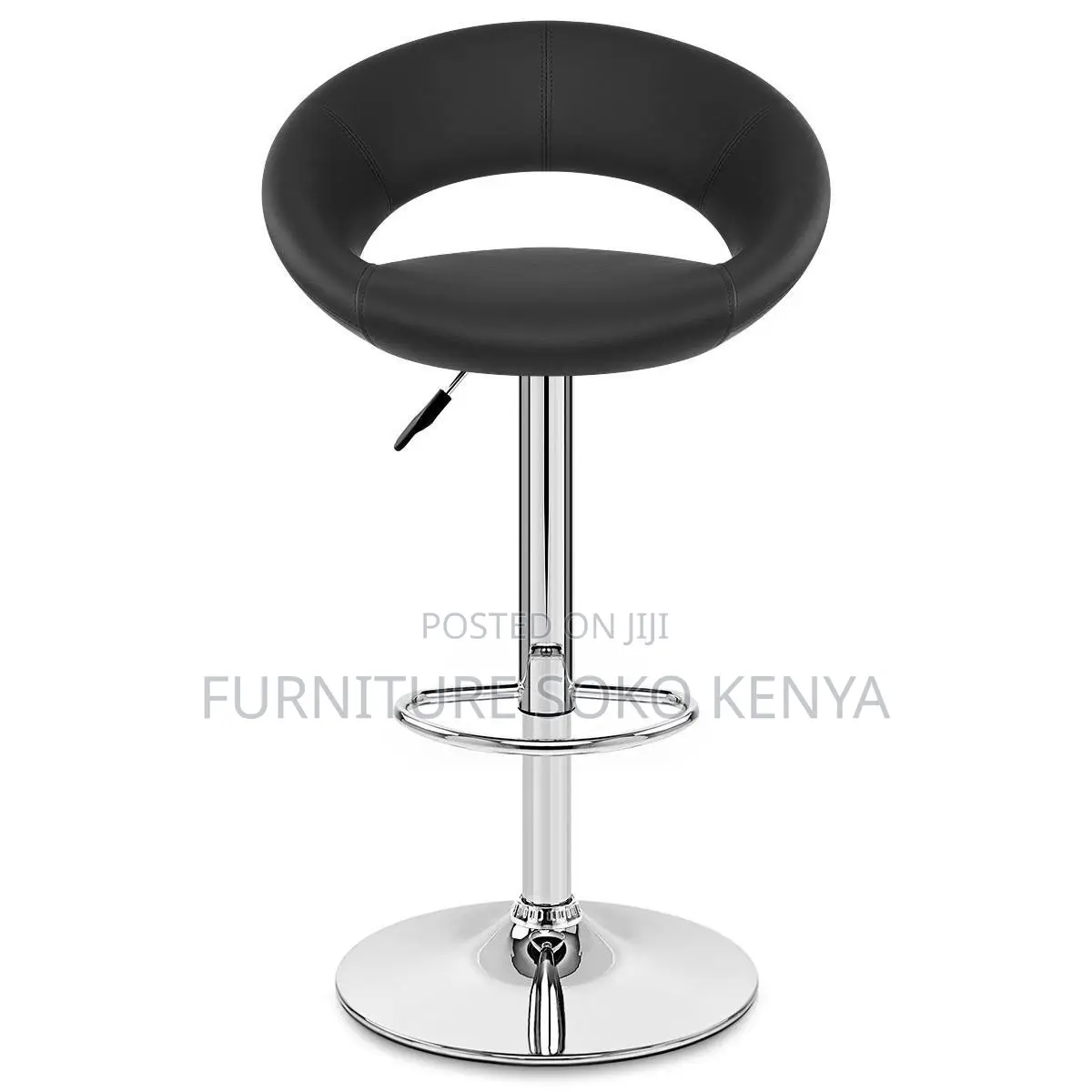 Reclining Bar Stool | Round Modern Leather Barstool