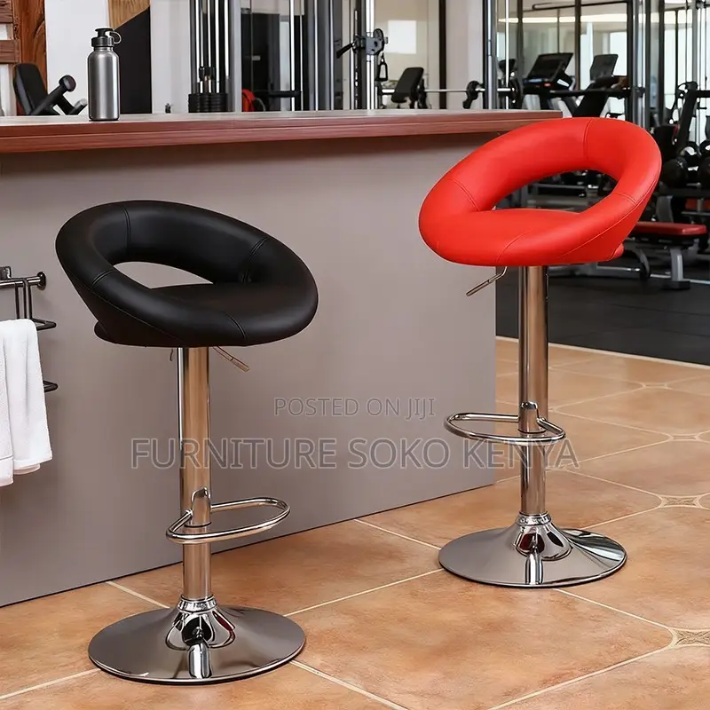 Reclining Bar Stool | Round Modern Leather Barstool