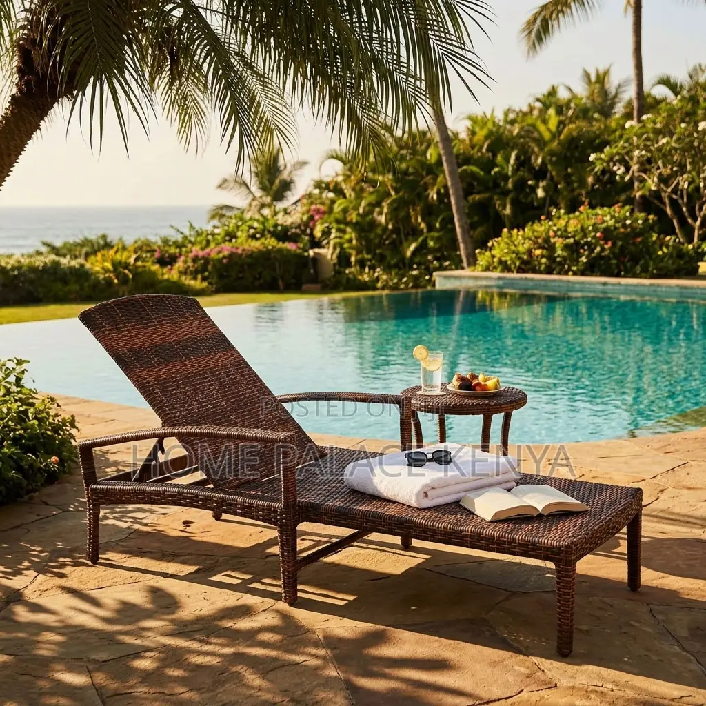 Poolside Bed; Adjustable Rattan Water Proof Pool Bed