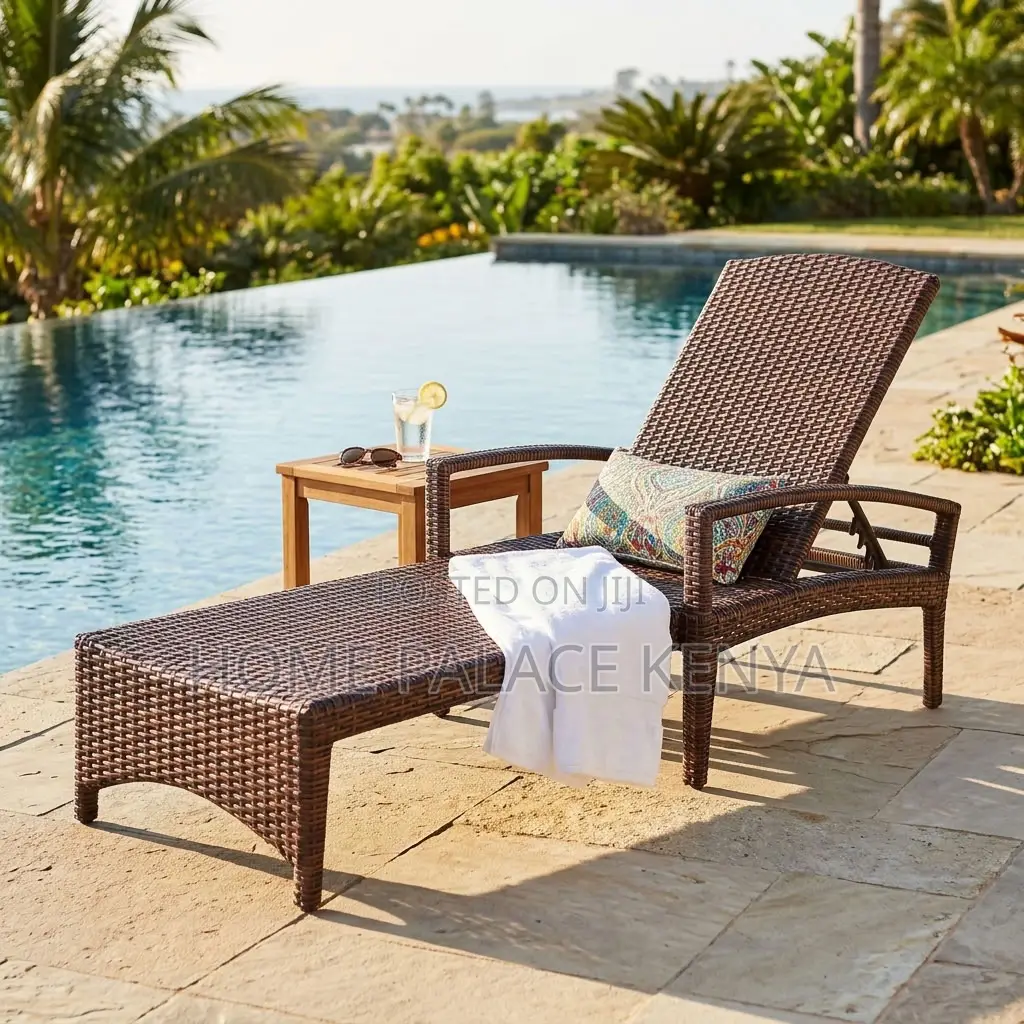 Poolside Bed; Adjustable Rattan Water Proof Pool Bed