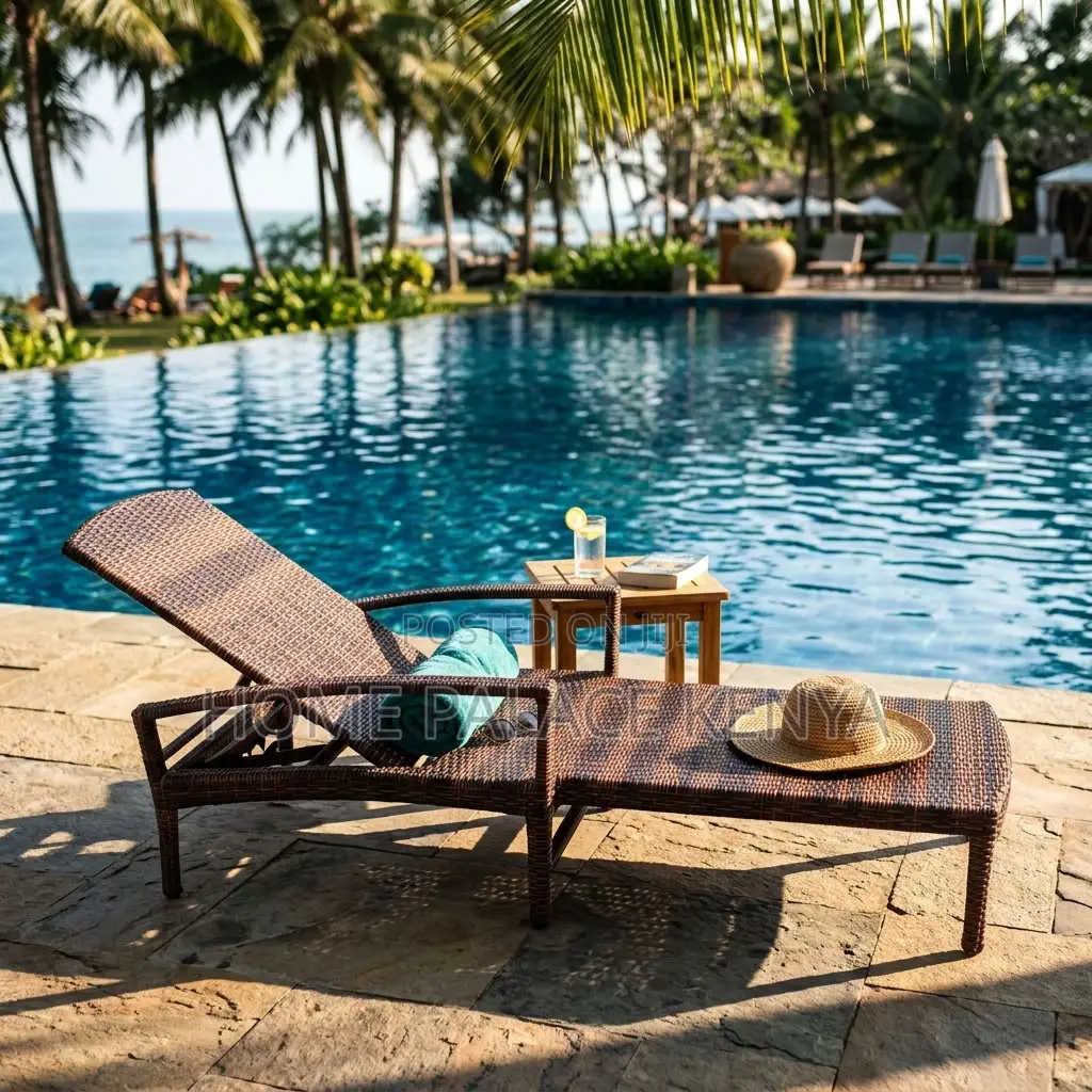 Poolside Bed; Adjustable Rattan Water Proof Pool Bed
