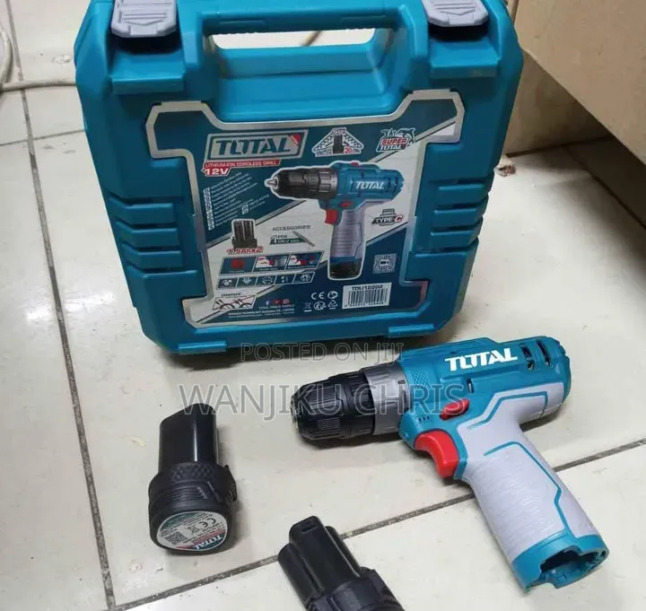 Total Cordless Drill Set 12V With 2 Batteries