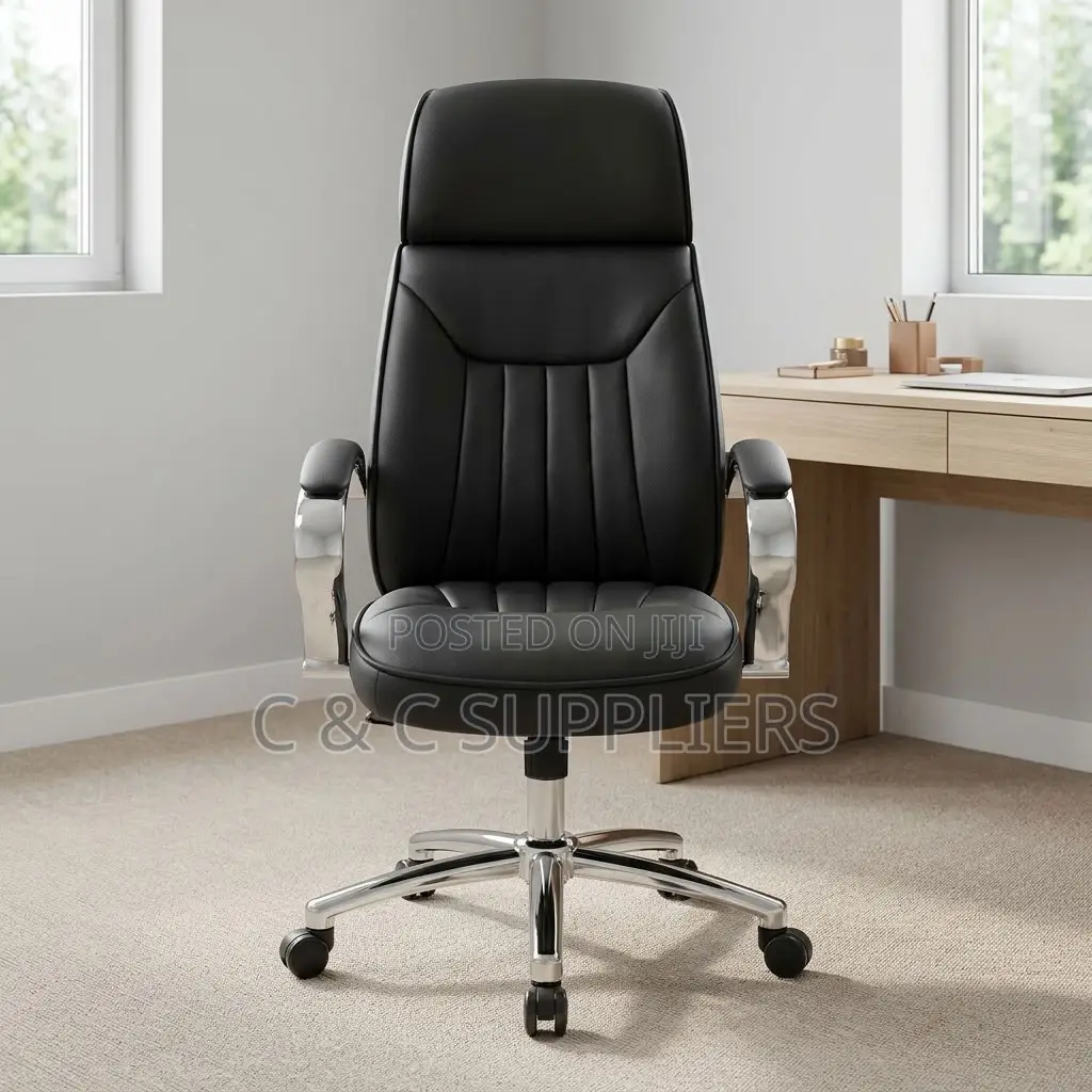 Black Manager's Leather Desk Chair.