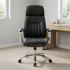 Black Manager's Leather Desk Chair.