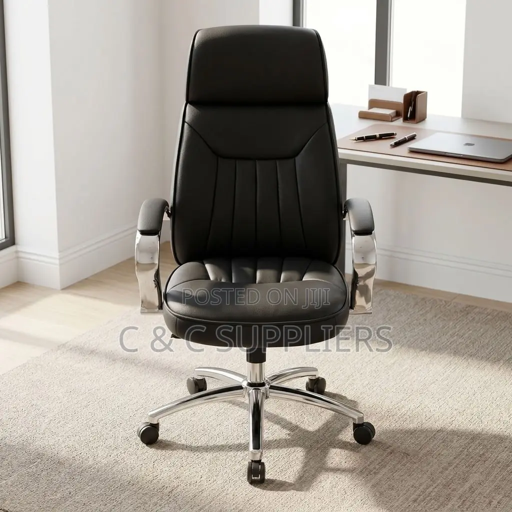 Black Manager's Leather Desk Chair.