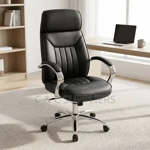 Black Manager's Leather Desk Chair.