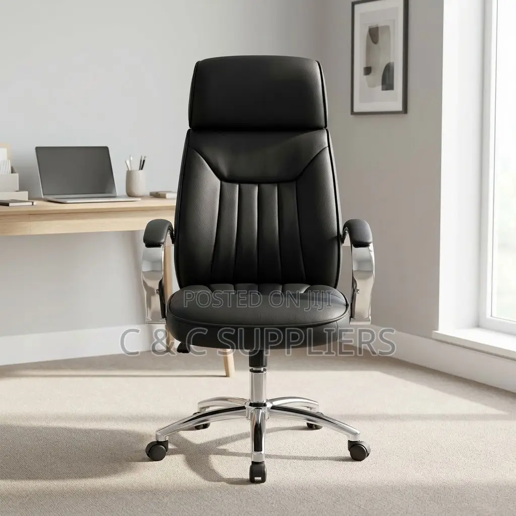Black Manager's Leather Desk Chair.