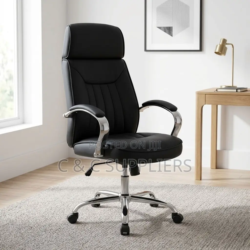 Black Manager's Leather Desk Chair.