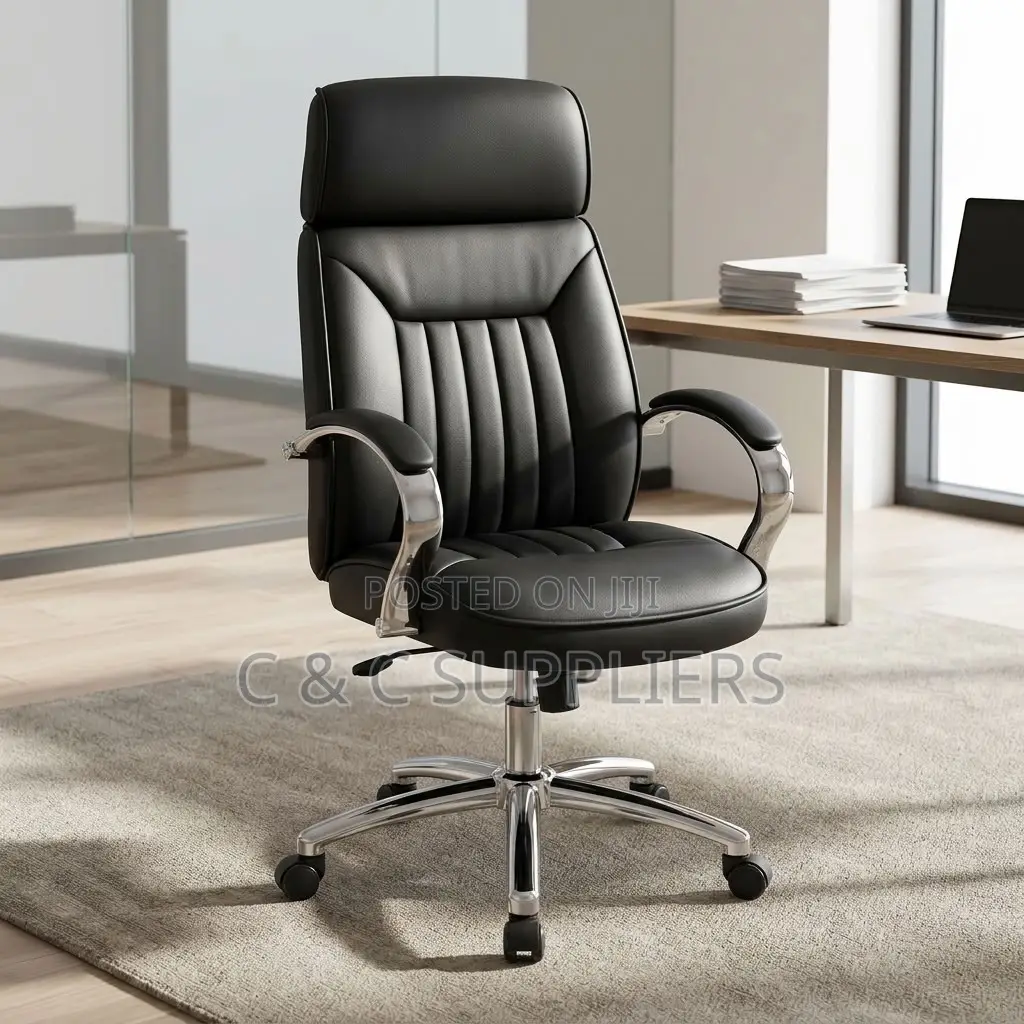 Black Manager's Leather Desk Chair.