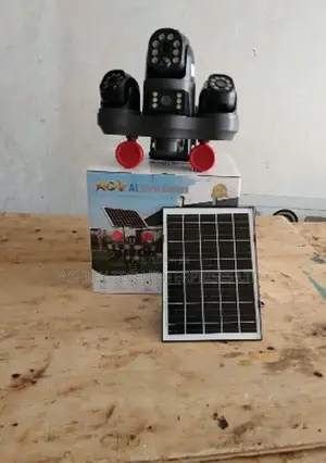 V380 Solar Panel Powered Four Lens Home Security Camera