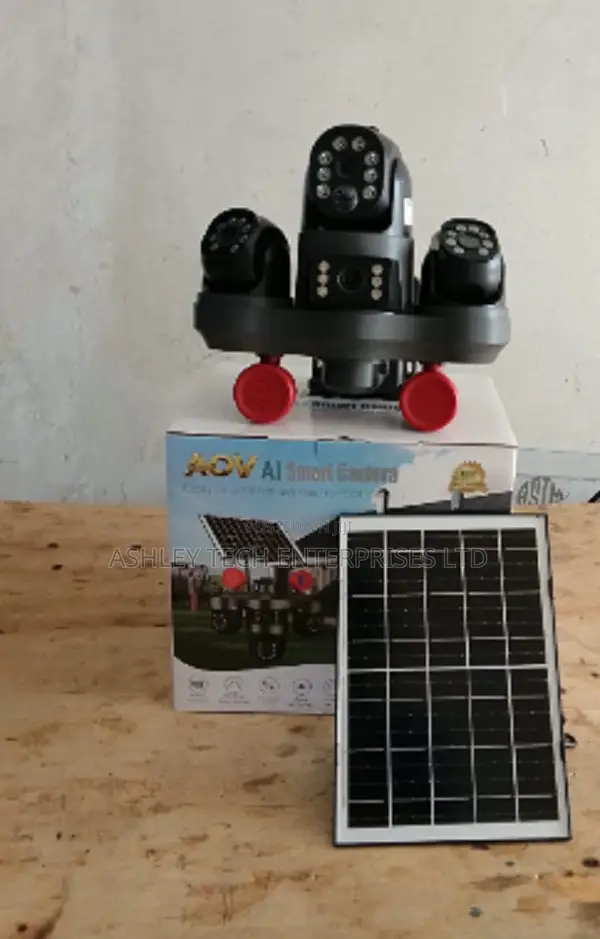 V380 Advanced Wireless Quad Lens CCTV With Solar Panel