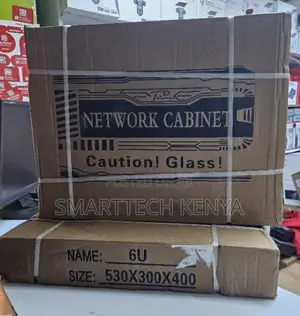 6u Network Cabinet Server Rack, Black With Tempered Glass Door