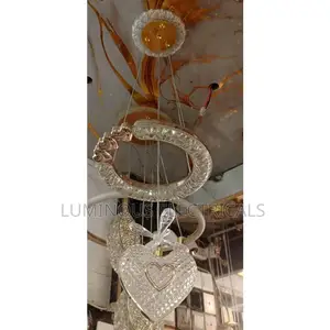 Modern LED Tricolor Heart Pendant Chandelier Light Adjustable