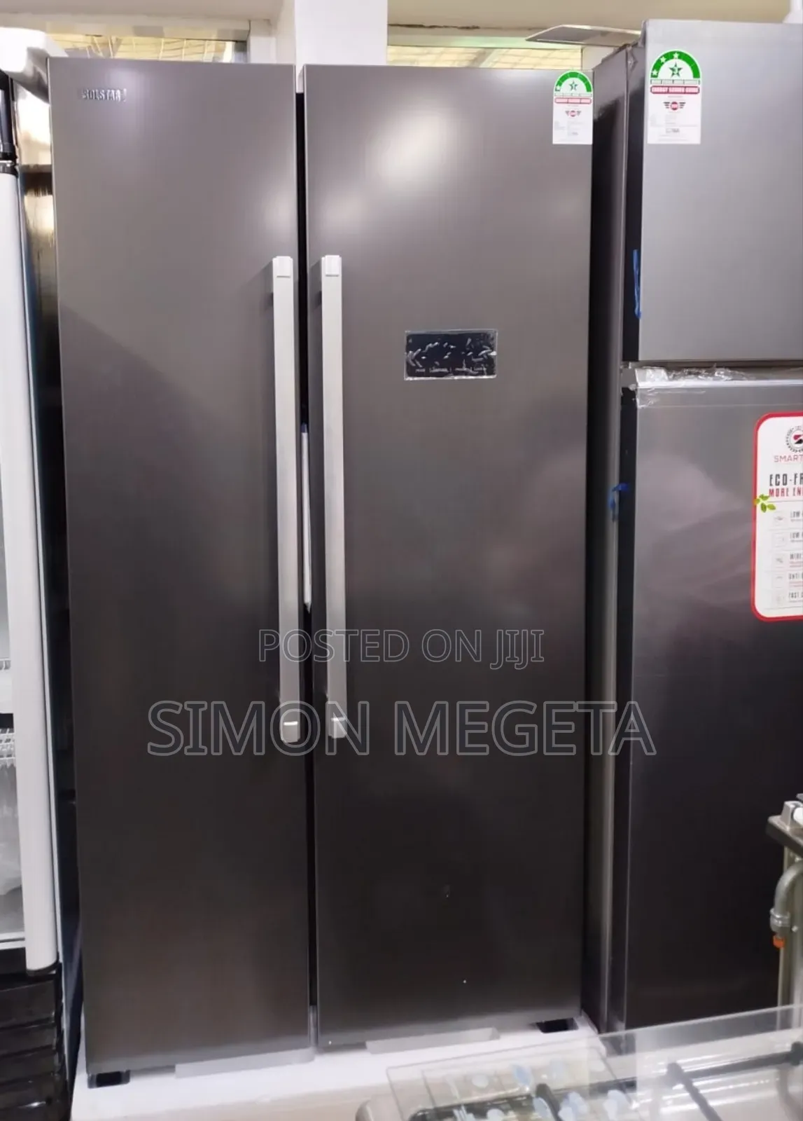 443 Litres Solstar Side by Side Nofrost Silverrefrigerator With Handle
