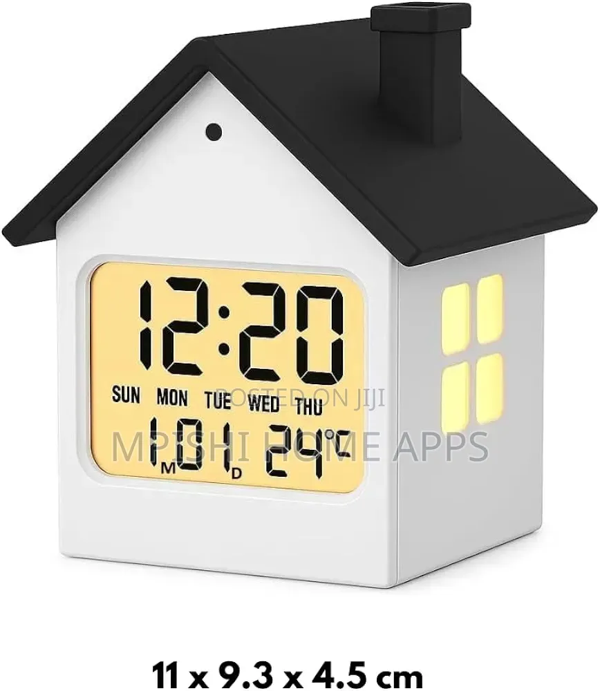House-Shaped Digital LED Alarm Clock With Date & Temperature