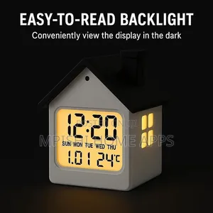 House-Shaped Digital LED Alarm Clock With Date & Temperature