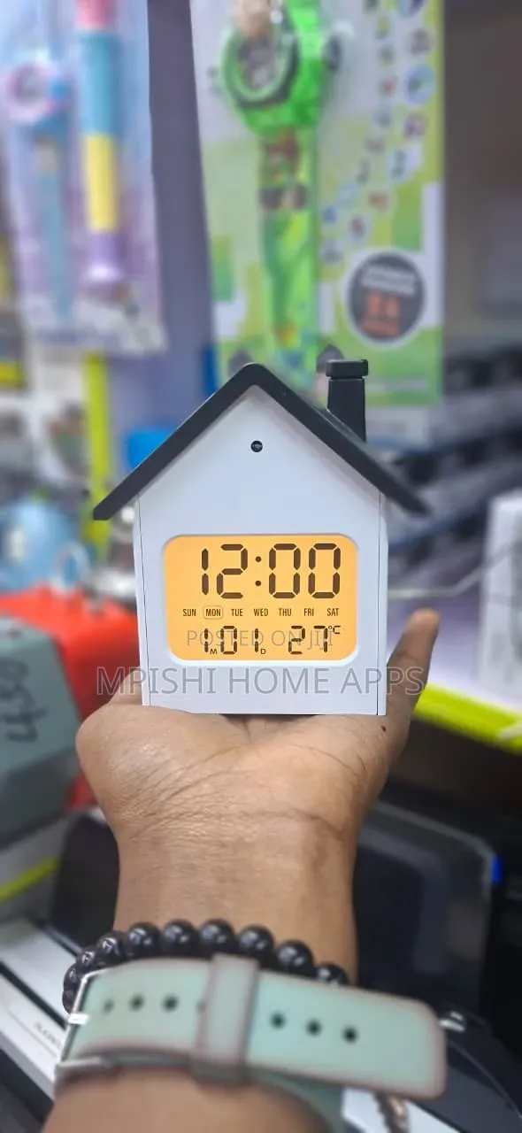 House-Shaped Digital LED Alarm Clock With Date & Temperature