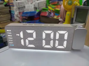 Digital Alarm Clock With 180° Rotatable Projector,