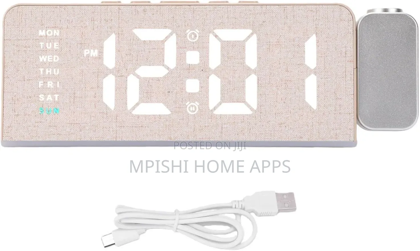 Digital Alarm Clock With 180° Rotatable Projector,