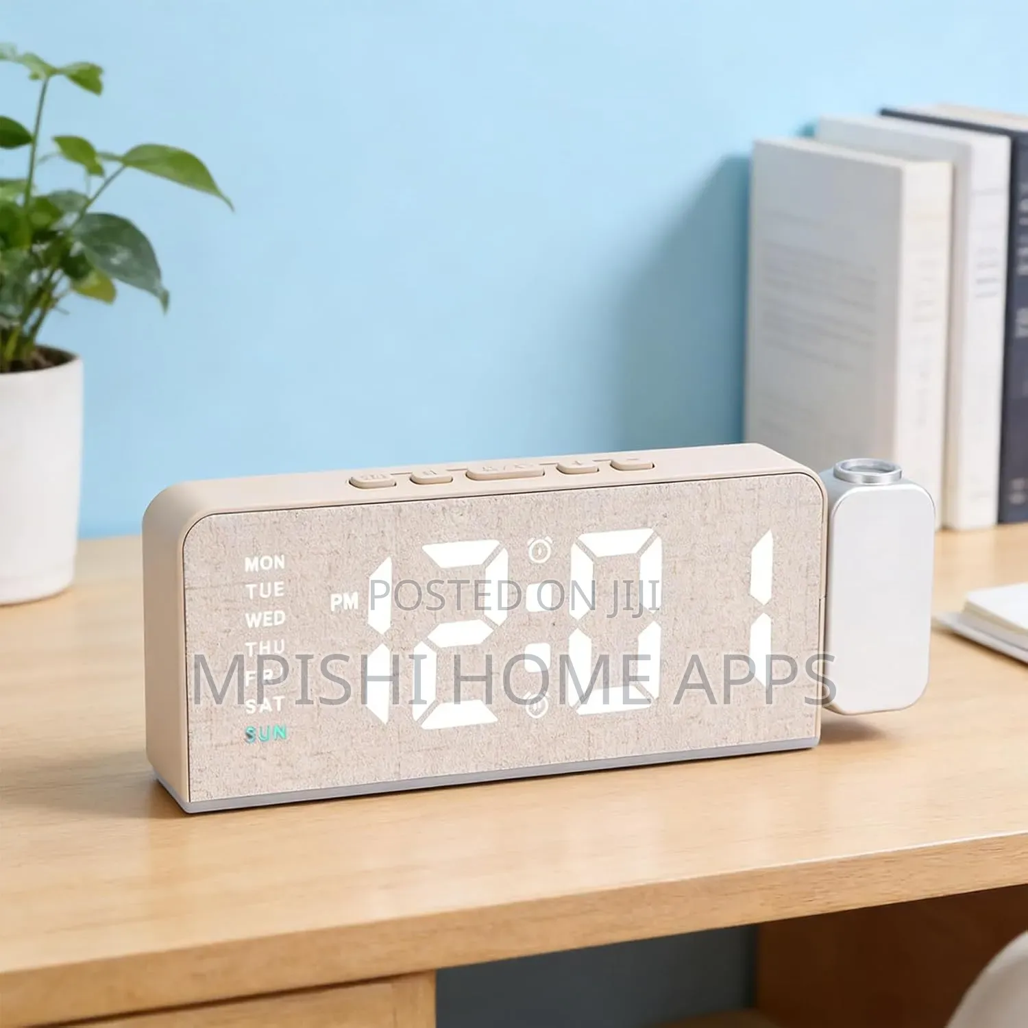 Digital Alarm Clock With 180° Rotatable Projector,