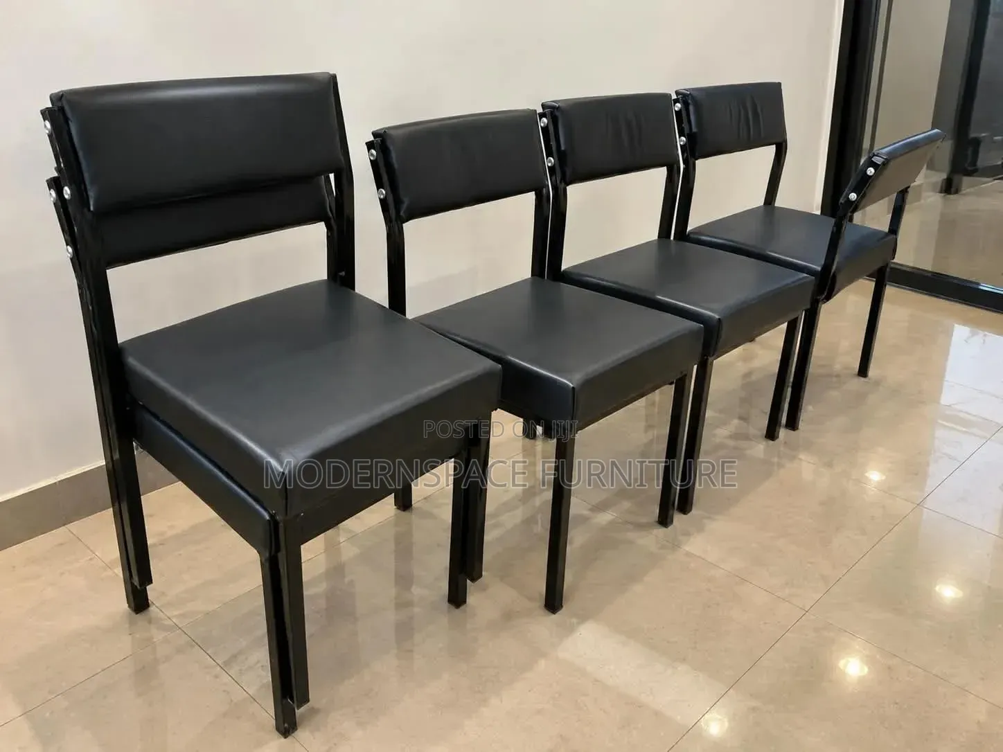 Black Leather Visitors Chairs
