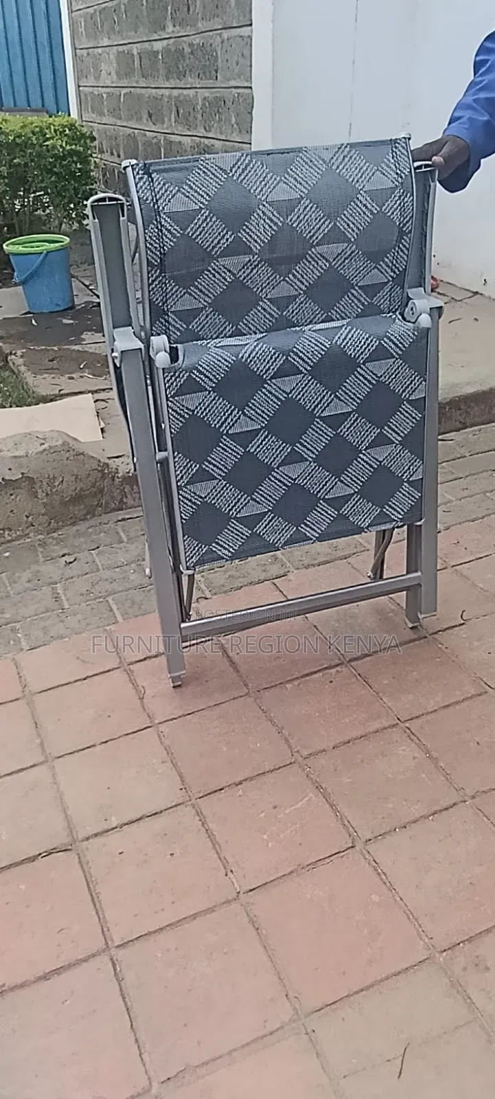 Outdoor Foldable Gray Recliner Chair