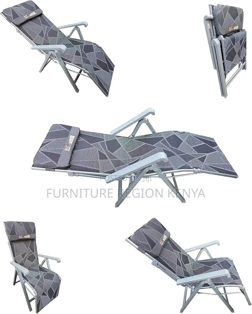 Outdoor Foldable Gray Recliner Chair