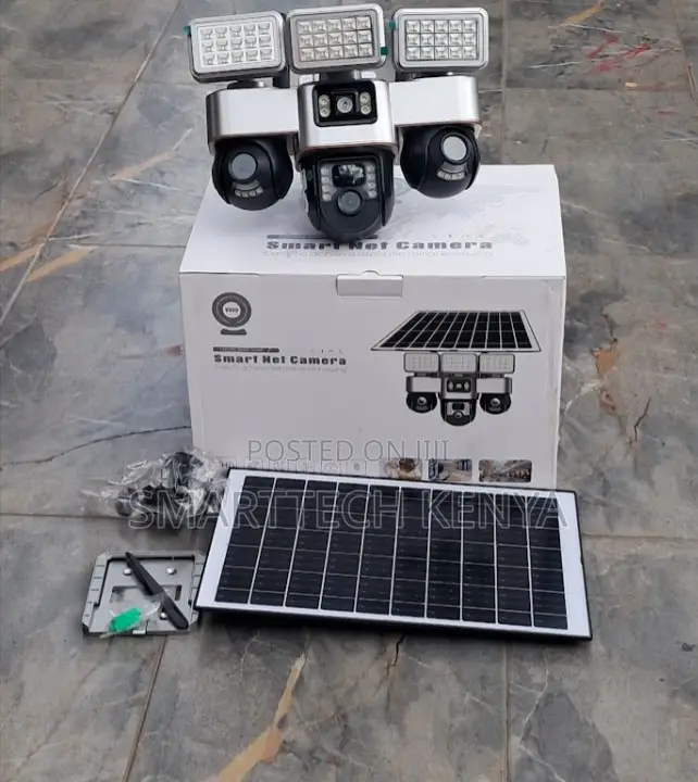 Triple Lens Three-Screen 4G PTZ Solar Camera With Floodlights