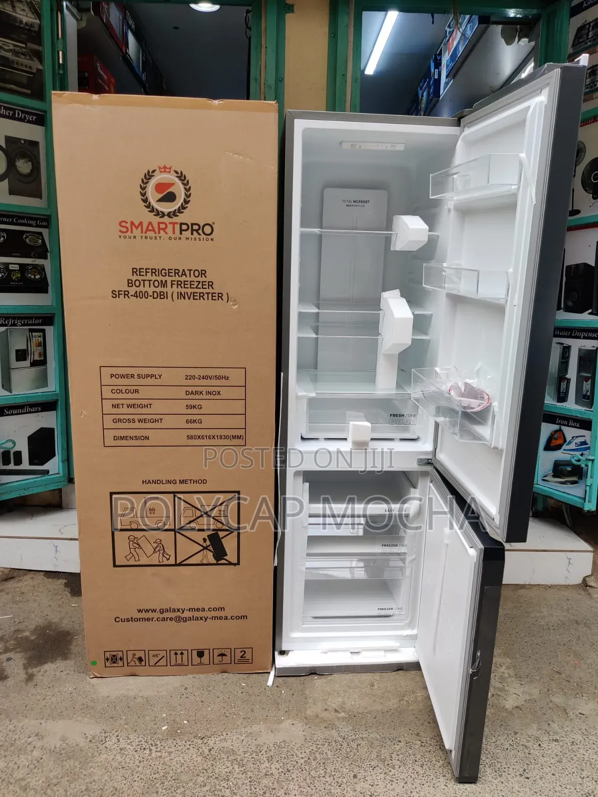 *Smartpro Fridge 340l 400dbi No Frost Bottom Freezer