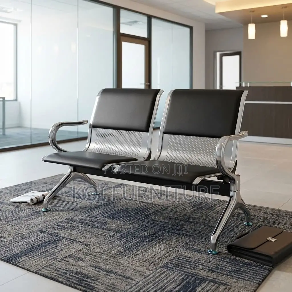 Two Seaters Cushioned Bench | Waiting Reception Bench