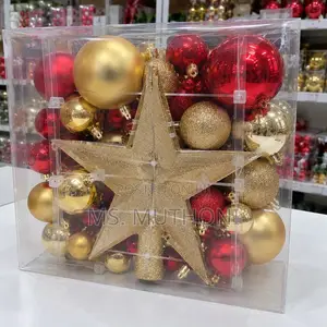 48 PCs Star & Baubles Christmas Tree Decorations Set